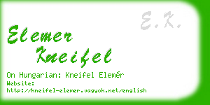 elemer kneifel business card